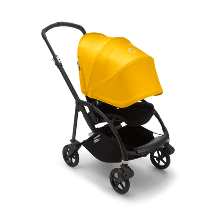 Bugaboo Bee 6 seat stroller lemon yellow sun canopy, black fabrics, black base - view 2