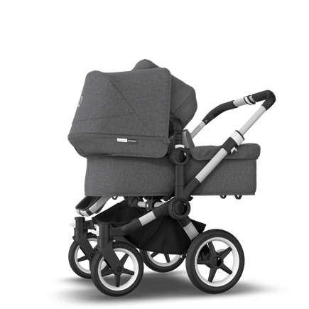 Bugaboo Donkey 3 Duo seat and bassinet stroller grey melange sun canopy, grey melange fabrics, aluminium base - view 2