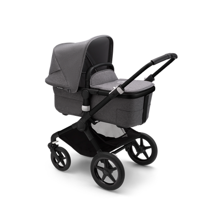 Bugaboo Fox 3 bassinet and seat stroller black base, grey melange fabrics, grey melange sun canopy - view 2