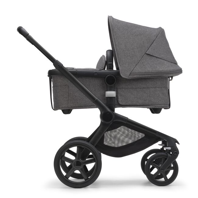 Bugaboo Fox 5 bassinet and seat stroller black base, grey melange fabrics, grey melange sun canopy - Main Image Slide 2 of 8