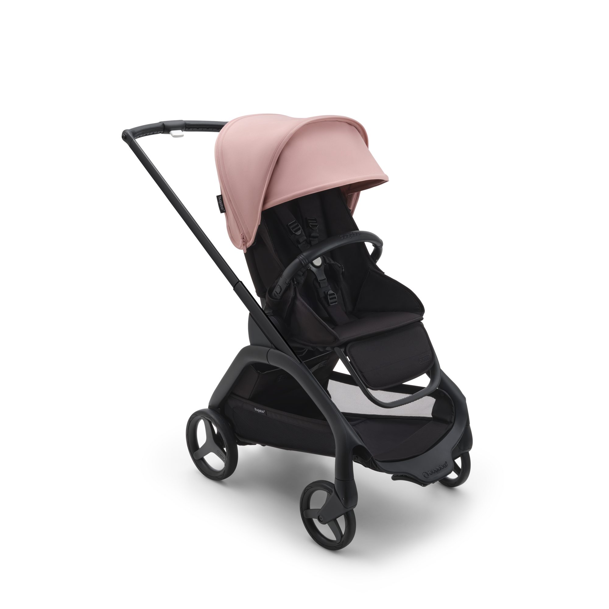 Bugaboo Dragonfly seat only stroller black base midnight black fabrics morning pink sun canopy