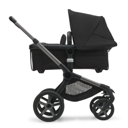 Bugaboo Fox 5 bassinet and seat stroller graphite base, midnight black fabrics, midnight black sun canopy - view 2