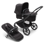 Bugaboo Fox 5 bassinet and seat pram with black chassis, midnight black fabrics and midnight black sun canopy. - Thumbnail Slide 1 of 15