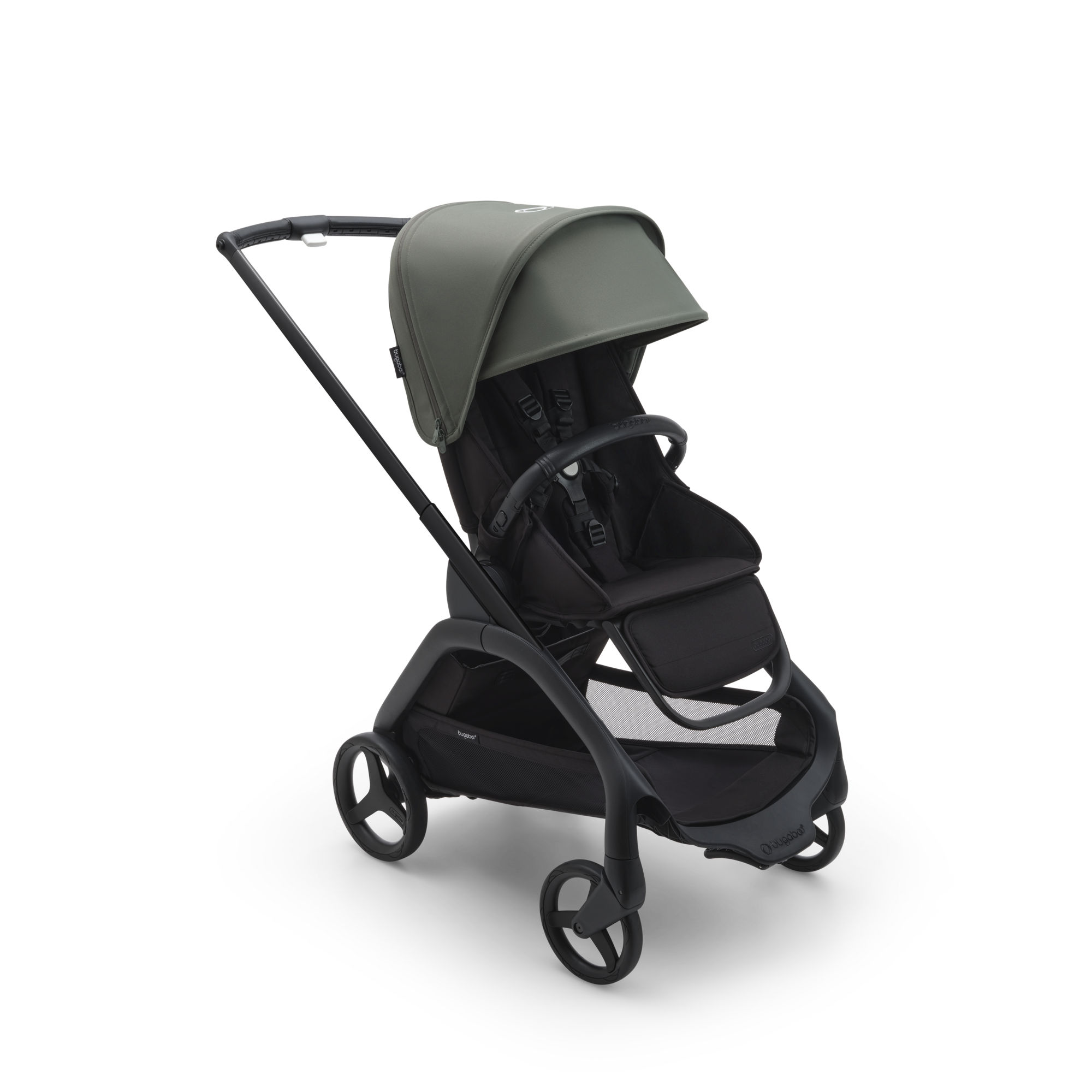 Bugaboo  Bugaboo Dragonfly seat only stroller black base midnight black fabrics forest green sun canopy