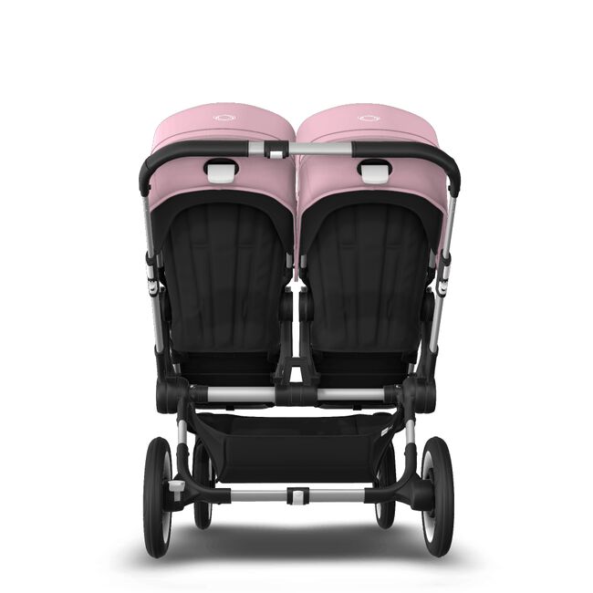 liter tand vervoer Bugaboo Donkey 3 Twin kinderwagen met wieg en stoel Soft pink zonnekap,  black bekleding, aluminum onderstel | Bugaboo