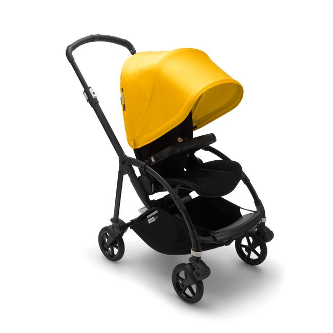 Bugaboo Bee 6 bassinet and seat stroller lemon yellow sun canopy, black fabrics, black base - Main Image Slide 2 van 7