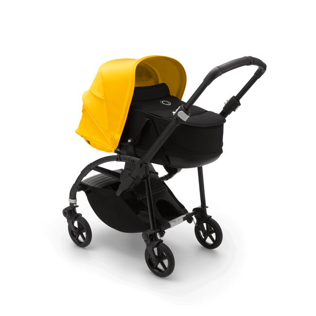 Bugaboo Bee 6 bassinet and seat stroller lemon yellow sun canopy, black fabrics, black base - Main Image Slide 1 van 7