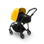Bugaboo Bee 6 bassinet and seat stroller lemon yellow sun canopy, black fabrics, black base - Thumbnail Slide 1 van 7