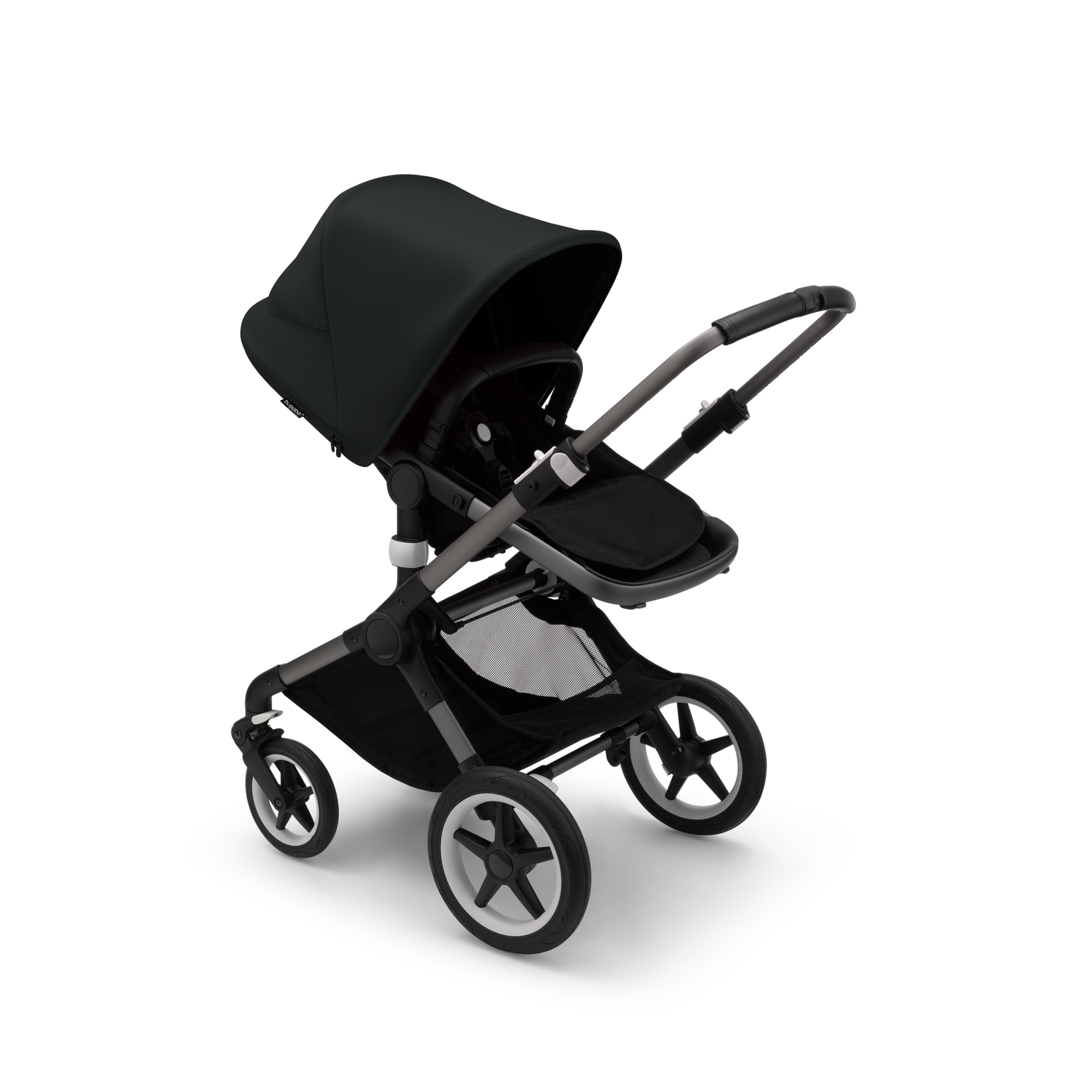 Voordracht Handel Speeltoestellen Bugaboo Fox 3 bassinet and seat stroller Midnight black sun canopy,  midnight black fabrics, graphite chassis | Bugaboo